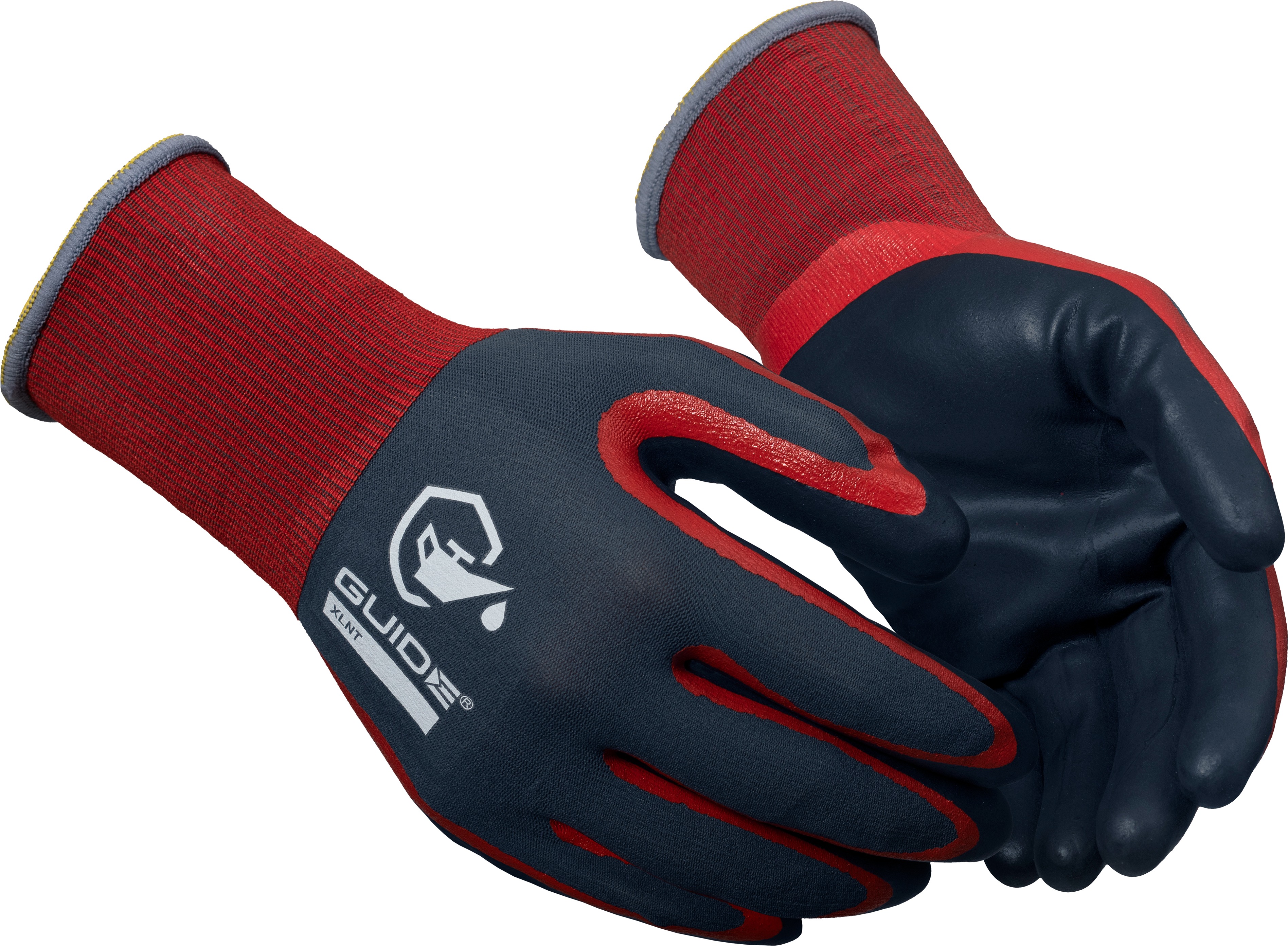 GUIDE GLOVES GUIDE 9502 Elastane, Nitrile, Nylon Work Gloves, Size 8, Nitrile Foam Coating