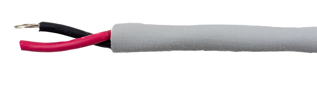 Alpha Wire Ecogen Ecocable Mini Control Cable, 2 Cores, 0.61 mm² 20 AWG, Unscreened, 30 m, Grey Modified Polyphenylene