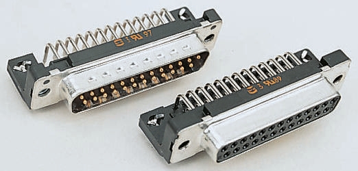 HARTING 37 Way Right Angle Through Hole D-sub Connector Socket, 2.76mm Pitch, with Boardlocks, M3 Threaded Inserts