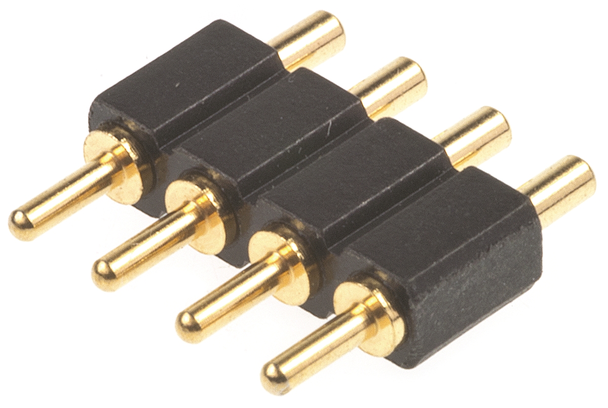 Preci-Dip 811 Series Straight Through Hole Spring Loaded Connector, 4 Contact(s), 2.54 mm Pitch, 1 Row, Shrouded