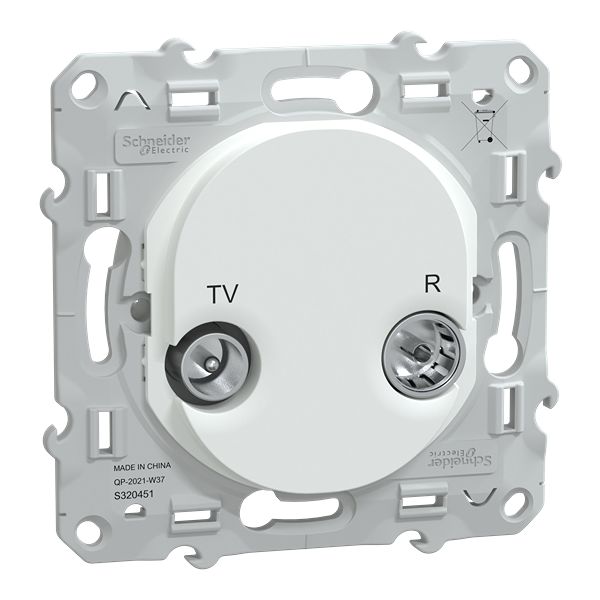White Male Socket, Flush Mount