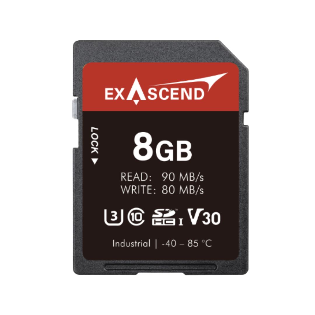 Exascend 8 GB Industrial SDHC SD Card, Class 10, UHS-1 (U3), V30