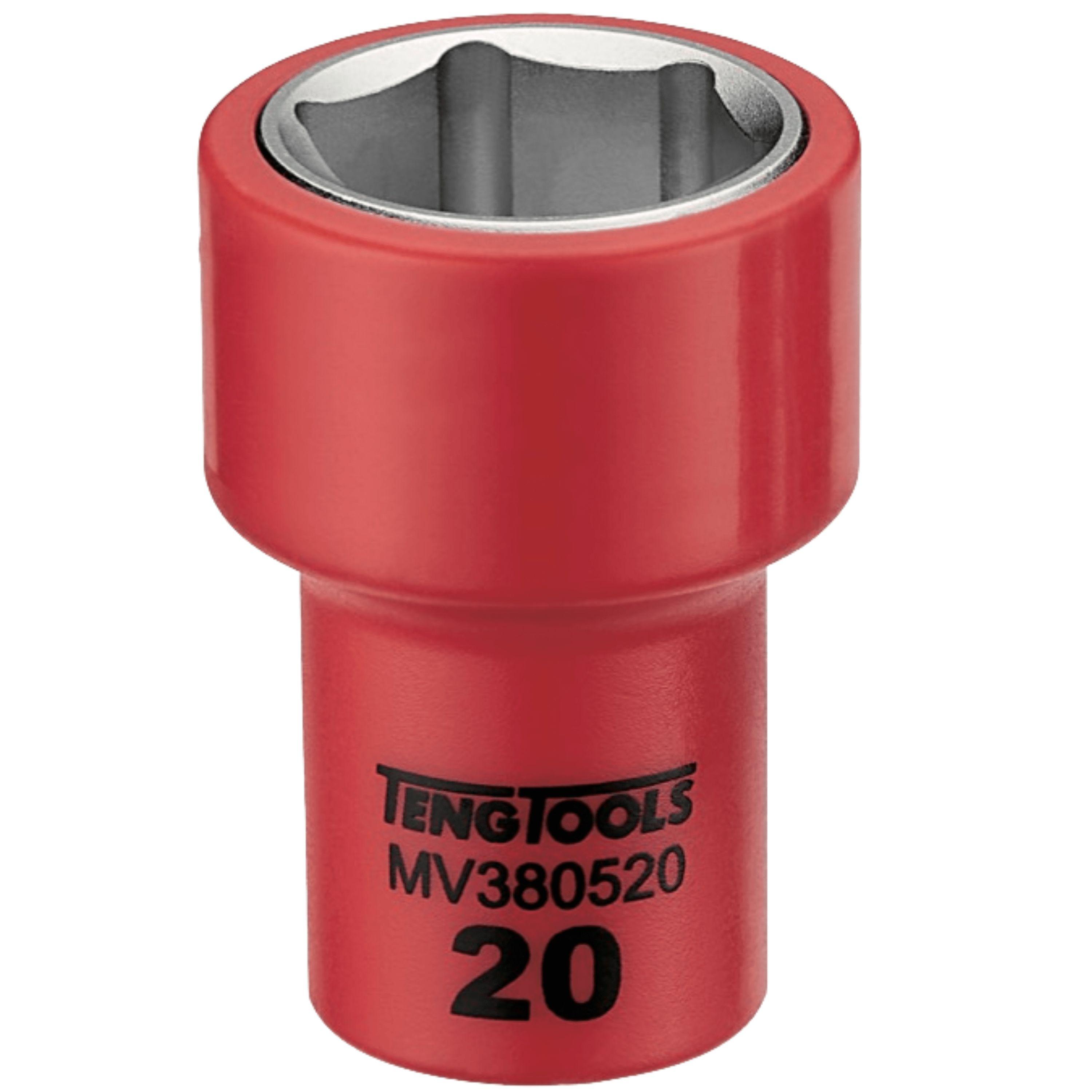 Teng Tools 3/8 in Drive 16mm Insulated Standard Socket, 6 point, VDE/1000V, 46 mm Overall Length