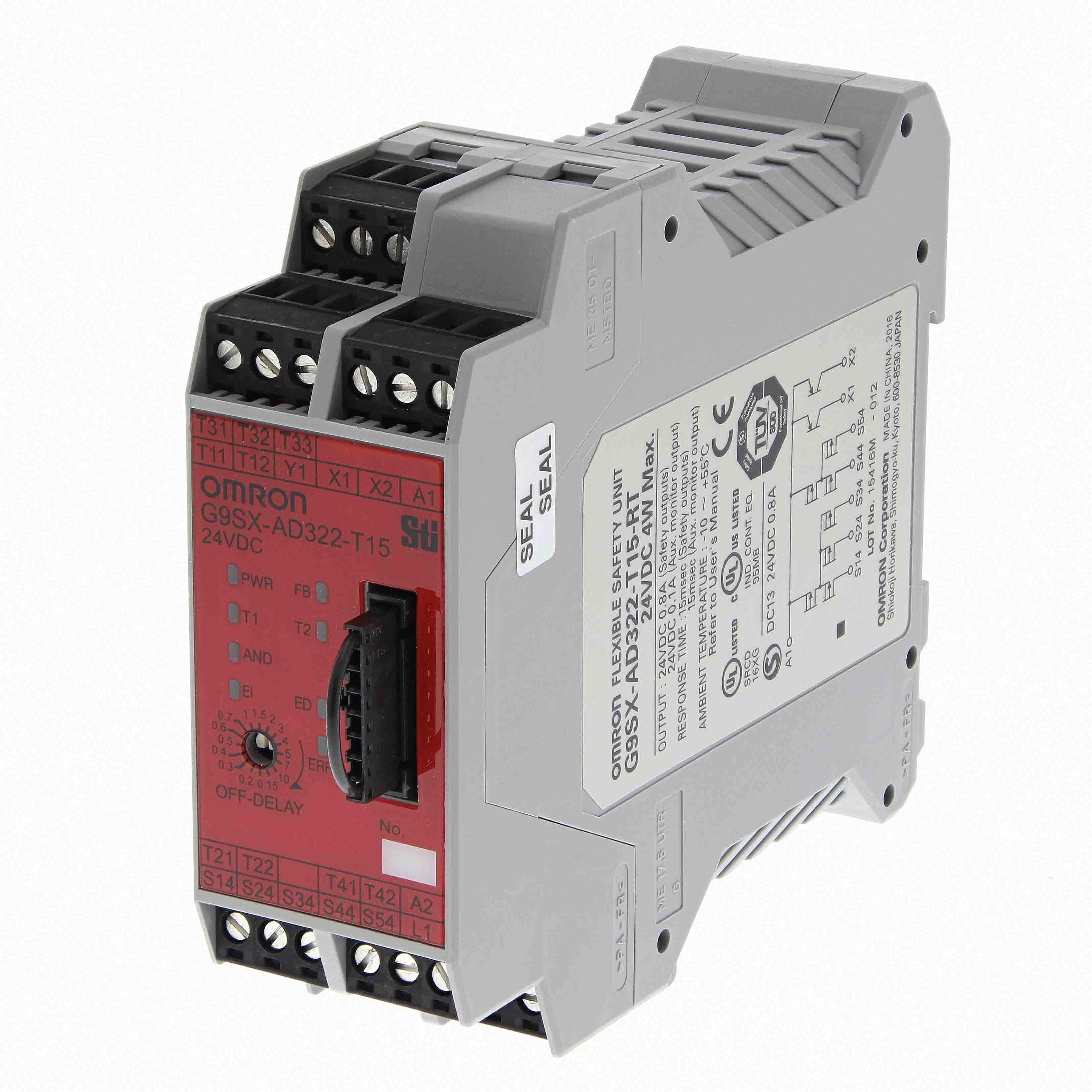 Omron Advanced Unit G9SX 2 Auxiliary Contacts Safety Relay 24V dc, Single/Dual-Channel 3 Safety Contacts