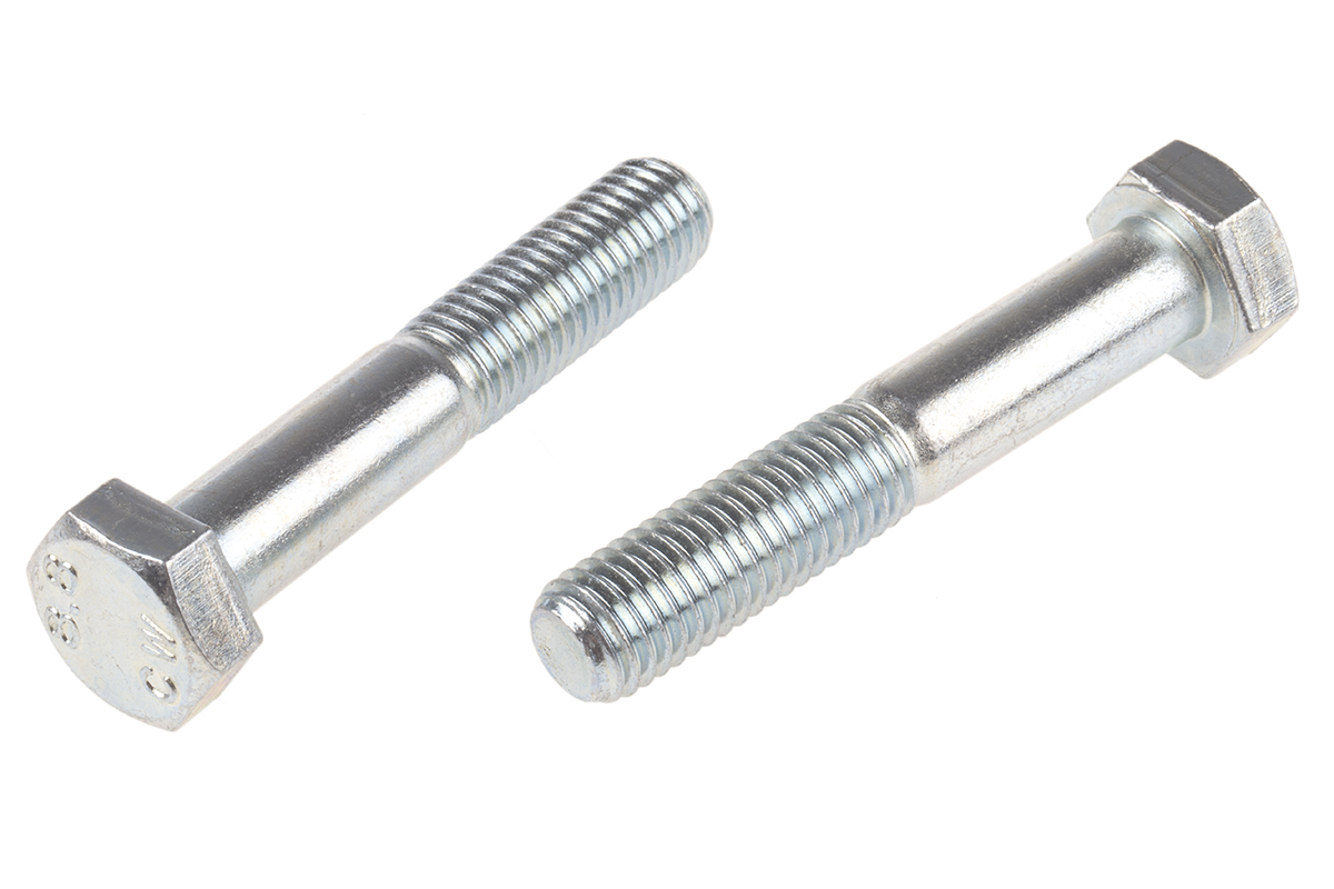RS PRO Bright Zinc Plated Steel, Hex Bolt, M14 x 80mm