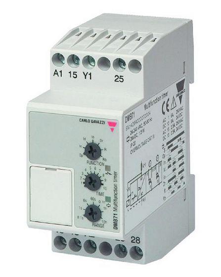 Carlo Gavazzi DIN Rail Mount Timer Relay, 240V ac/dc, 2-Contact, 0.1 to 360000s, SPDT