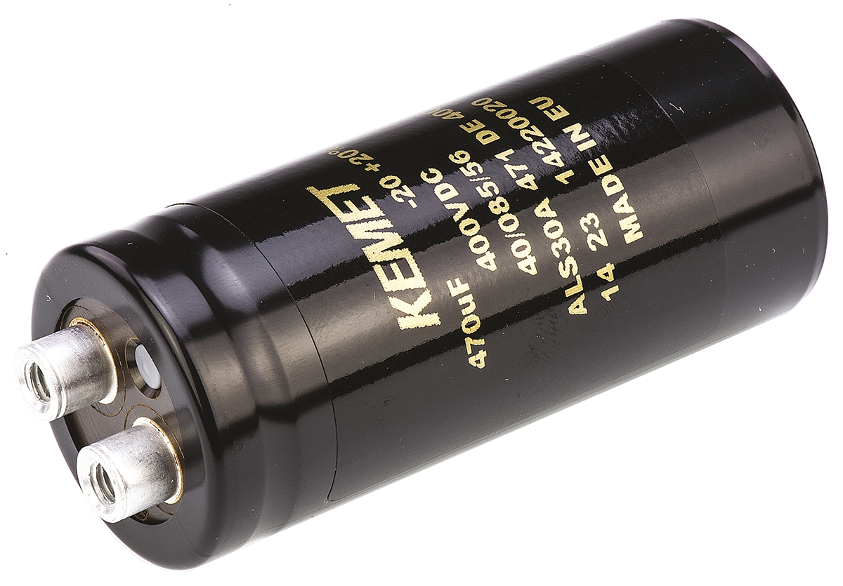 KEMET 470μF Aluminium Electrolytic Capacitor 400V dc, Screw Terminal - ALS30A471DE400