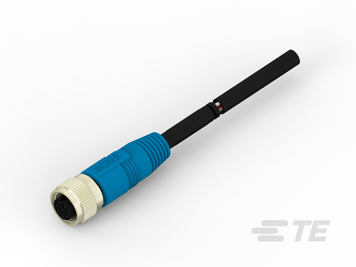 TE Connectivity Female 8 way M12 to 8 way Sensor Actuator Cable, 500 mm