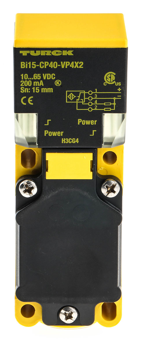 Turck Inductive Block Proximity Sensor, 15 mm Detection, PNP NO, 10 → 65 V dc