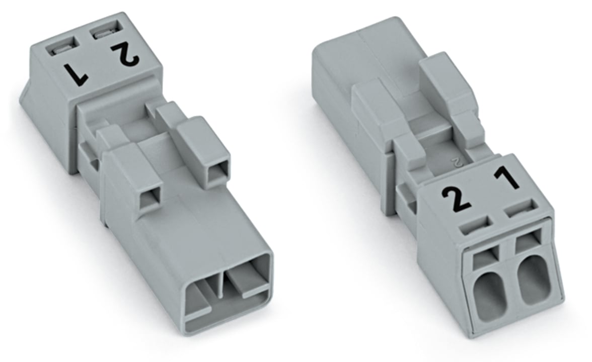 WAGO 890 Series Male Lighting Connector, 2-Pole, Male, 2-Way, Plug-In Mount, 16A