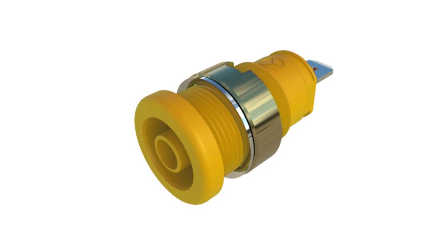 Hirschmann Test & Measurement Yellow Female Banana Socket, 4 mm Connector, Tab Termination, 32A, Nickel Plating