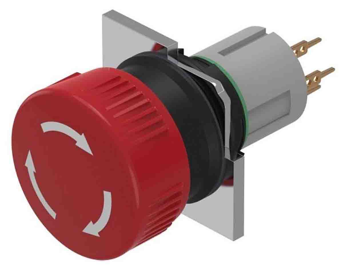 EAO 51 Series Maintained Emergency Stop Push Button, SPST, IP65