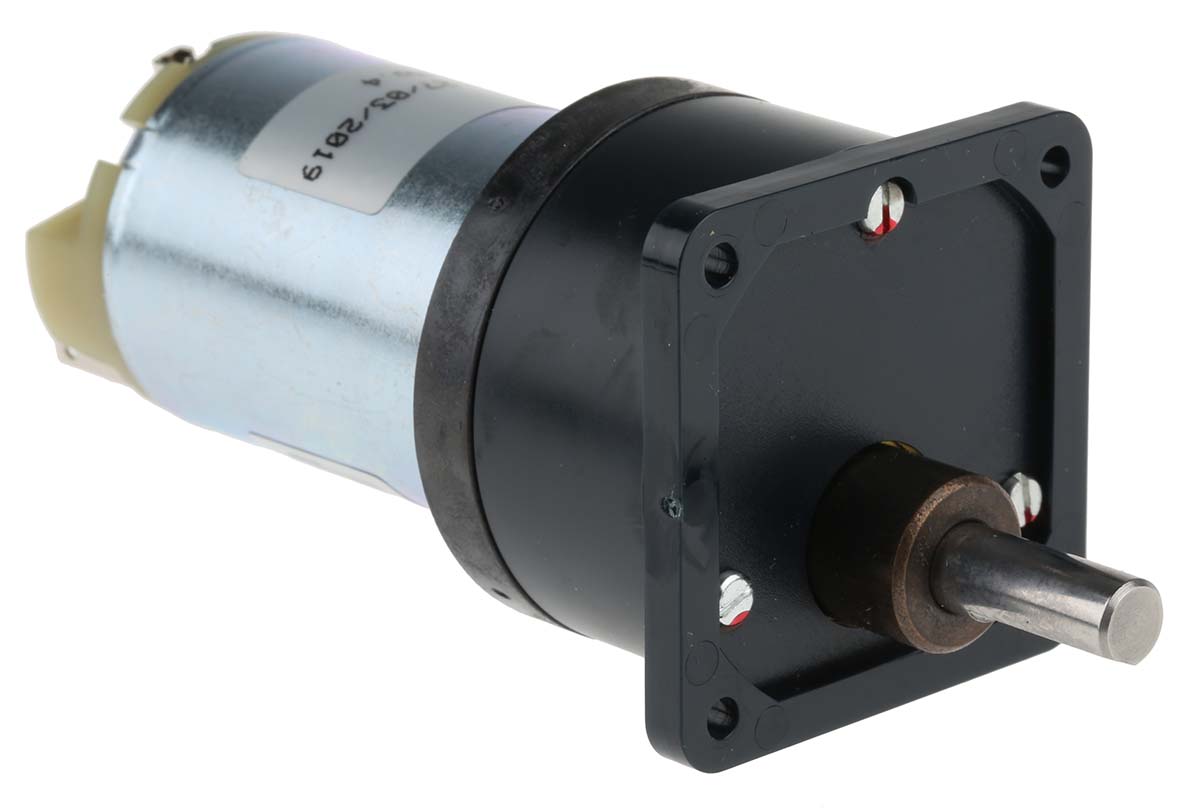 RS PRO Brushed Geared DC Geared Motor, 12 V dc, 20 Ncm, 80 rpm, 6mm Shaft Diameter