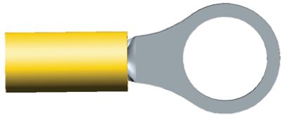 TE Connectivity, PIDG Insulated Ring Terminal, M5 (#10) Stud Size, 0.1mm² to 0.3mm² Wire Size, Yellow
