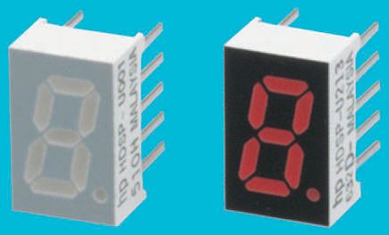 HDSP-U203 Broadcom 7-Segment LED Display, CC Red 5.4 mcd RH DP 8mm