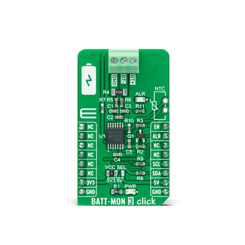 Brand-Rex BATT-MON 3 Click Battery Monitoring for BQ35100 for BQ35100