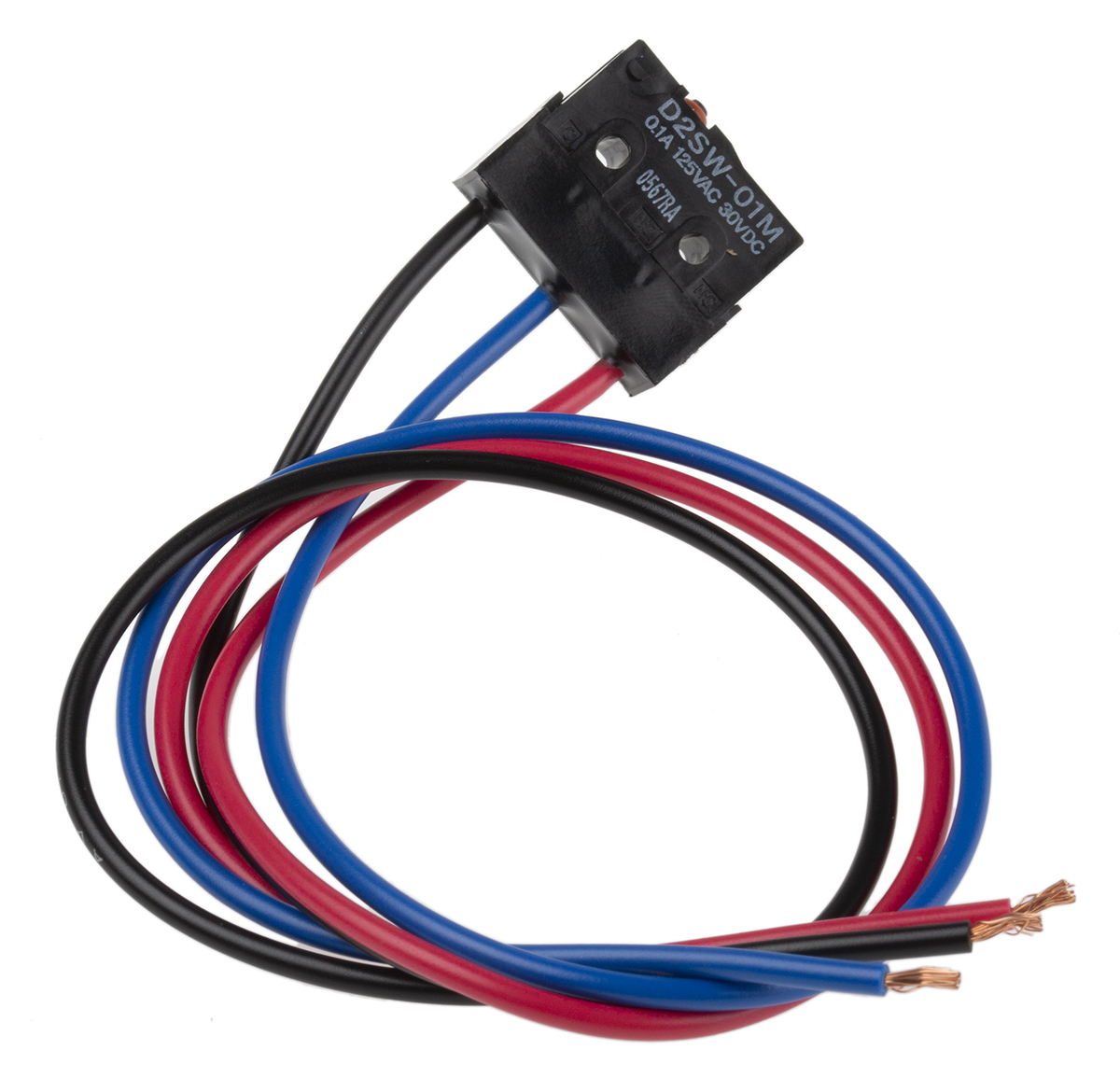 Omron Pin Plunger Micro Switch, Pre-wired Terminal, 100 mA @ 30 V dc, SPDT, IP67