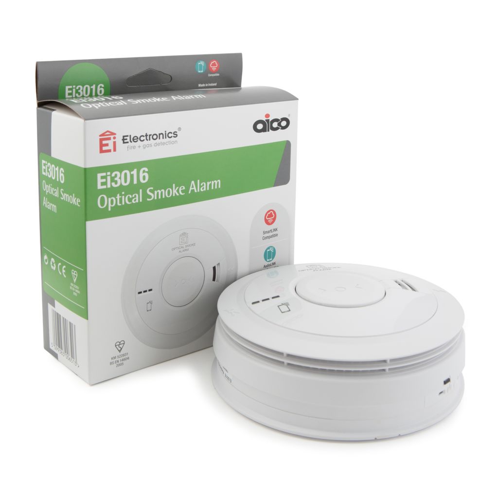Aico Plastic Optical Smoke Detector, 85dB, 230V