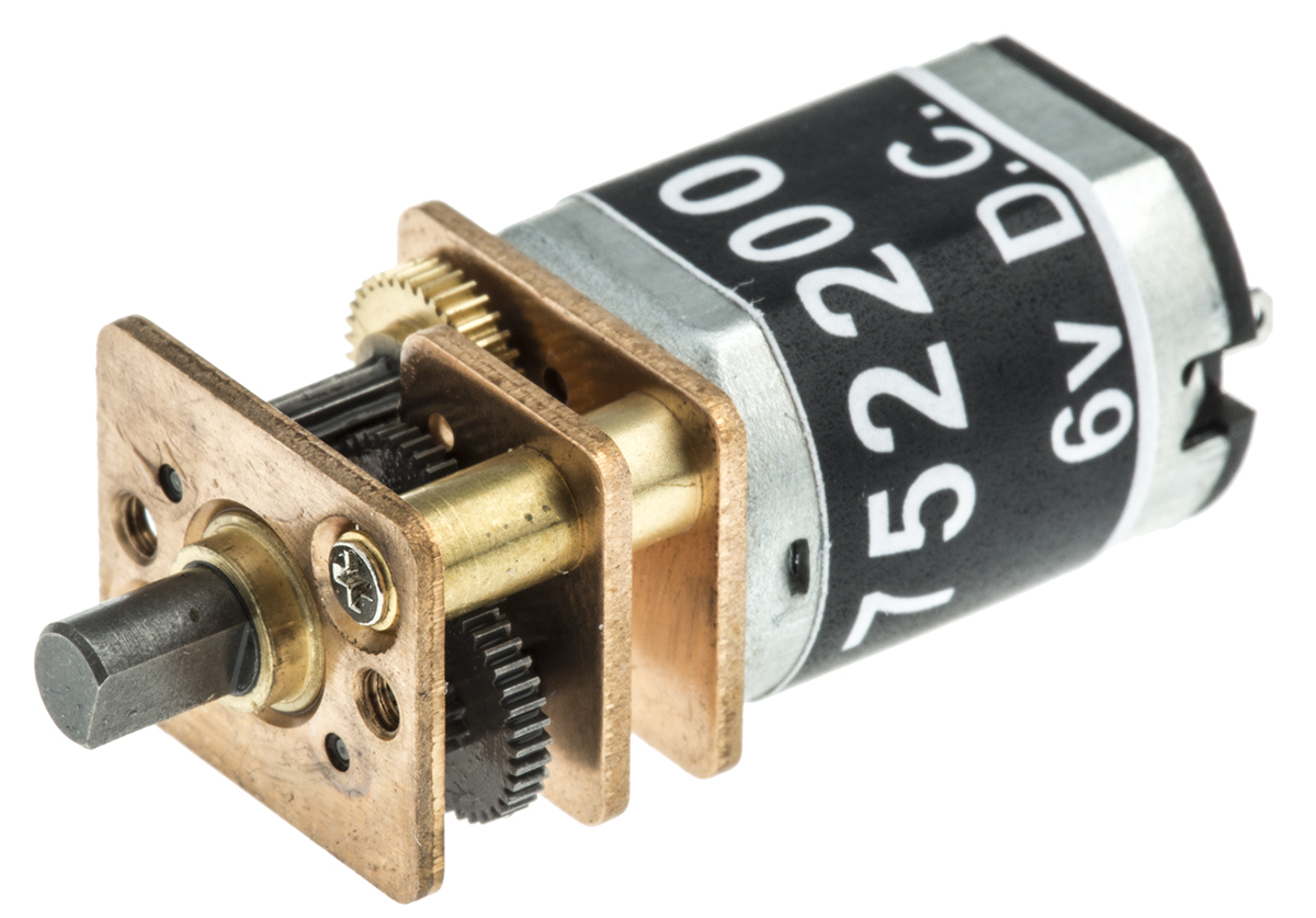 RS PRO Brushed Geared DC Motor, 0.46 W, 6 V dc, 202 g.cm, 145 rpm, 3mm Shaft Diameter