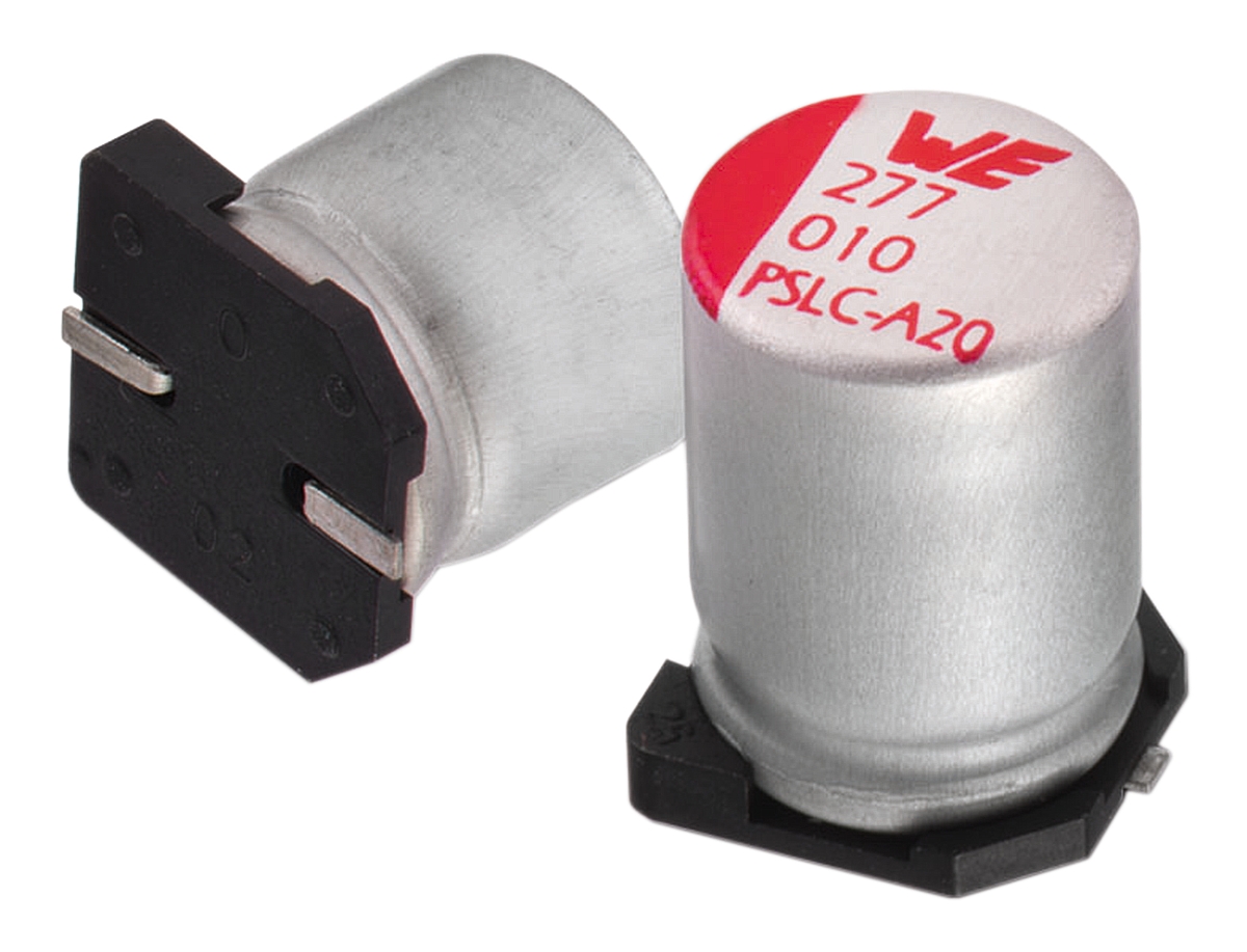 Wurth Elektronik 2mF Surface Mount Polymer Capacitor, 6.3V dc