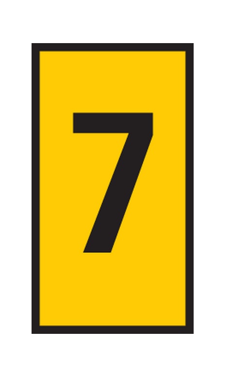 HellermannTyton WIC Snap On Clip On Cable Marker, Yellow, Pre-printed "7", 4.3 → 5.3mm Cable, 561-03674
