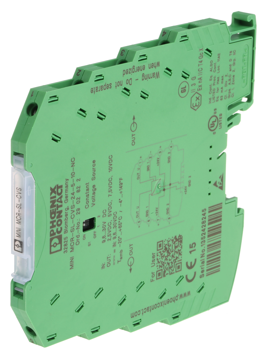 Phoenix Contact 3RS7025 Series Signal Conditioner, Voltage Input, Voltage Output, 9.6 → 30V dc Supply