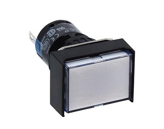 Idec, A6 Series, Panel Mount White LED Pilot Light, 16mm Cutout, IP40, IP65, Rectangular, 24V ac/dc