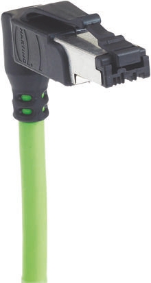 HARTING, 1.5m Cat5, Green RJ45 to Male Unterminated, U/FTP Shielded, Terminated PVC Sheath