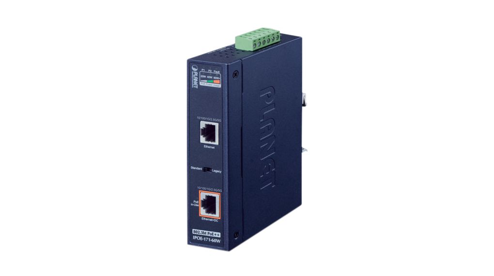 Planet Single Port POE Injector, 48to56V Input, 45 → 53V Output, 60W