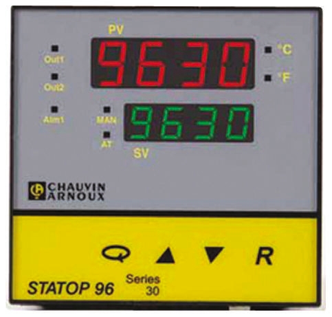 Pyro Controle STATOP 96 PID Temperature Controller, 2 Output, 90 → 260 V ac Supply Voltage