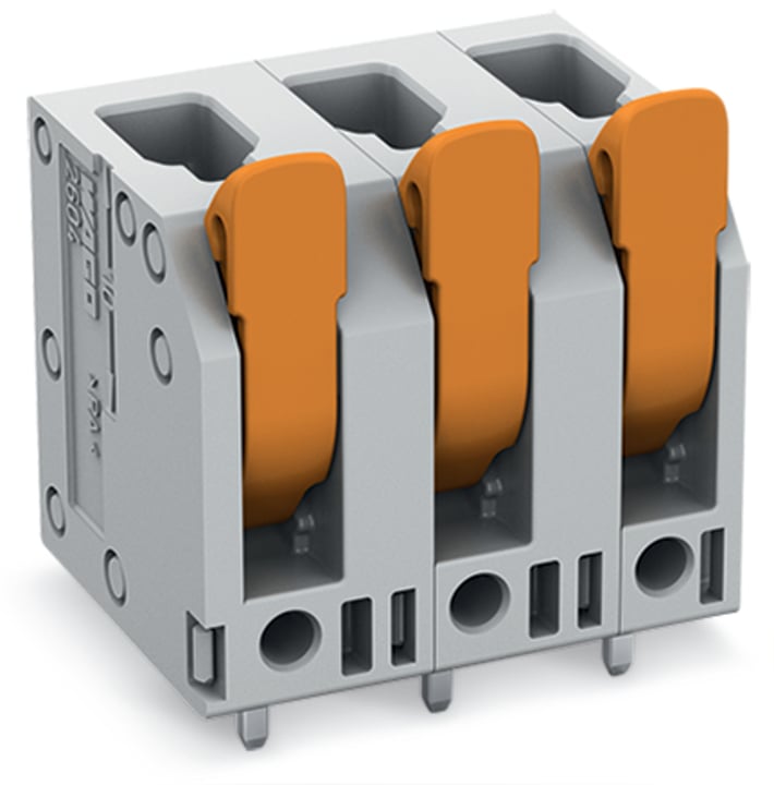 WAGO 2604 Series PCB Connector, 3-Contact, 7.5mm Pitch, Through Hole Mount, 1-Row, Push-In Cage Clamp Termination