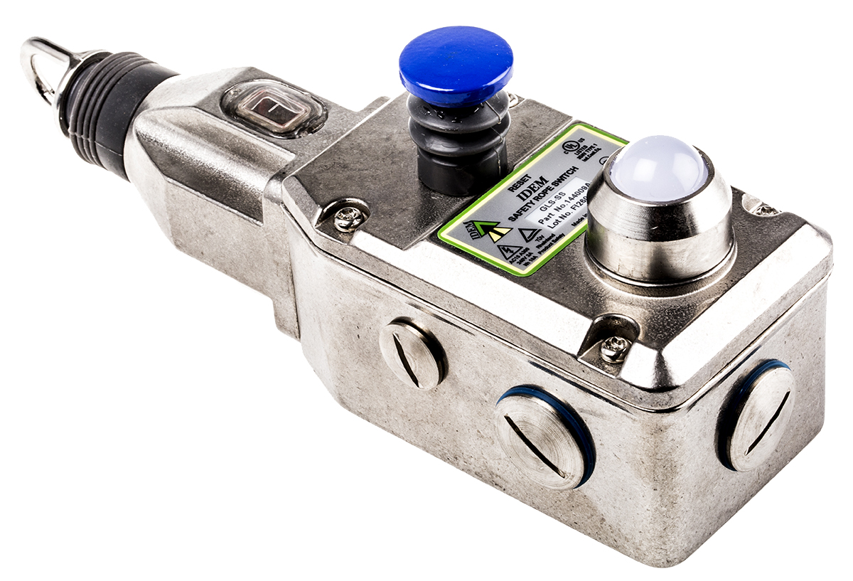 IDEM GLS-SS Rope Pull Switch, 100m, 2NO/2NC, Straight