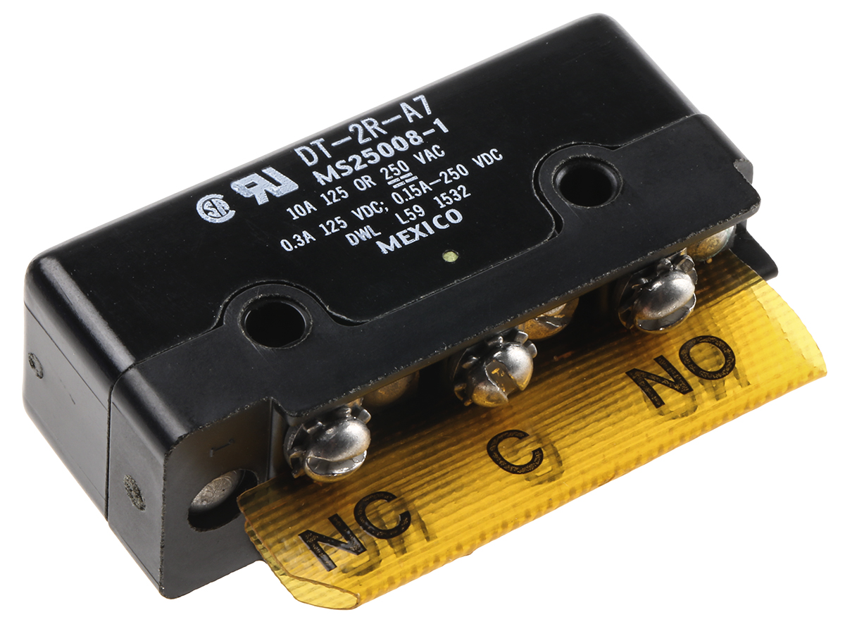 Honeywell Plunger Micro Switch, Screw Terminal, 10 A @ 250 V ac, DPDT