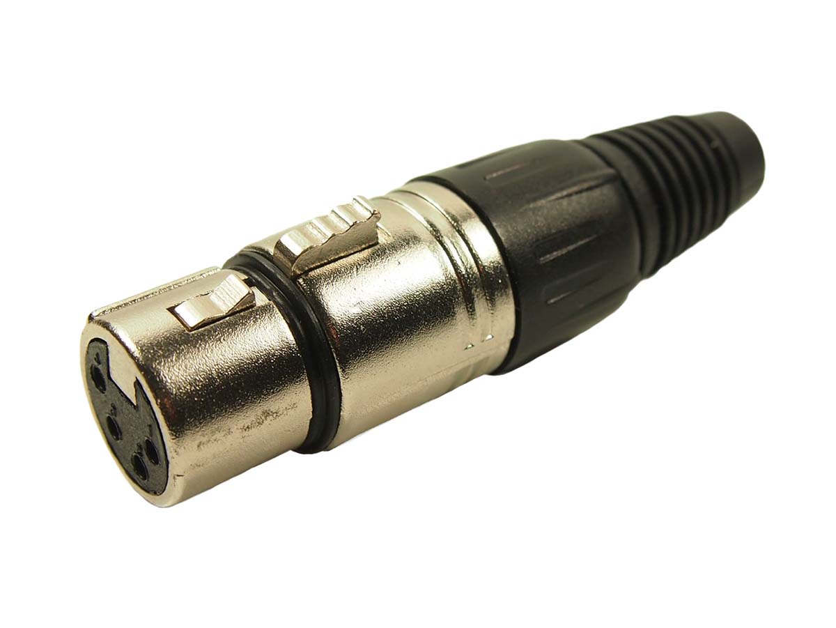 RS PRO Cable Mount XLR Connector, Female, 4 Way, Silver Plating