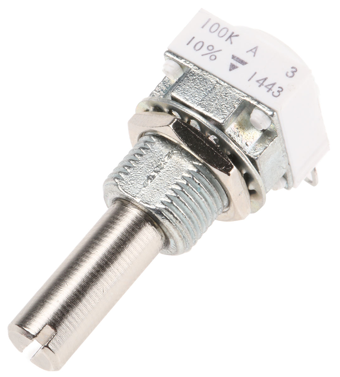 Vishay P11S 100kΩ Rotary Potentiometer 1-Gang Panel Mount, P11S1V0FLSY00104KA