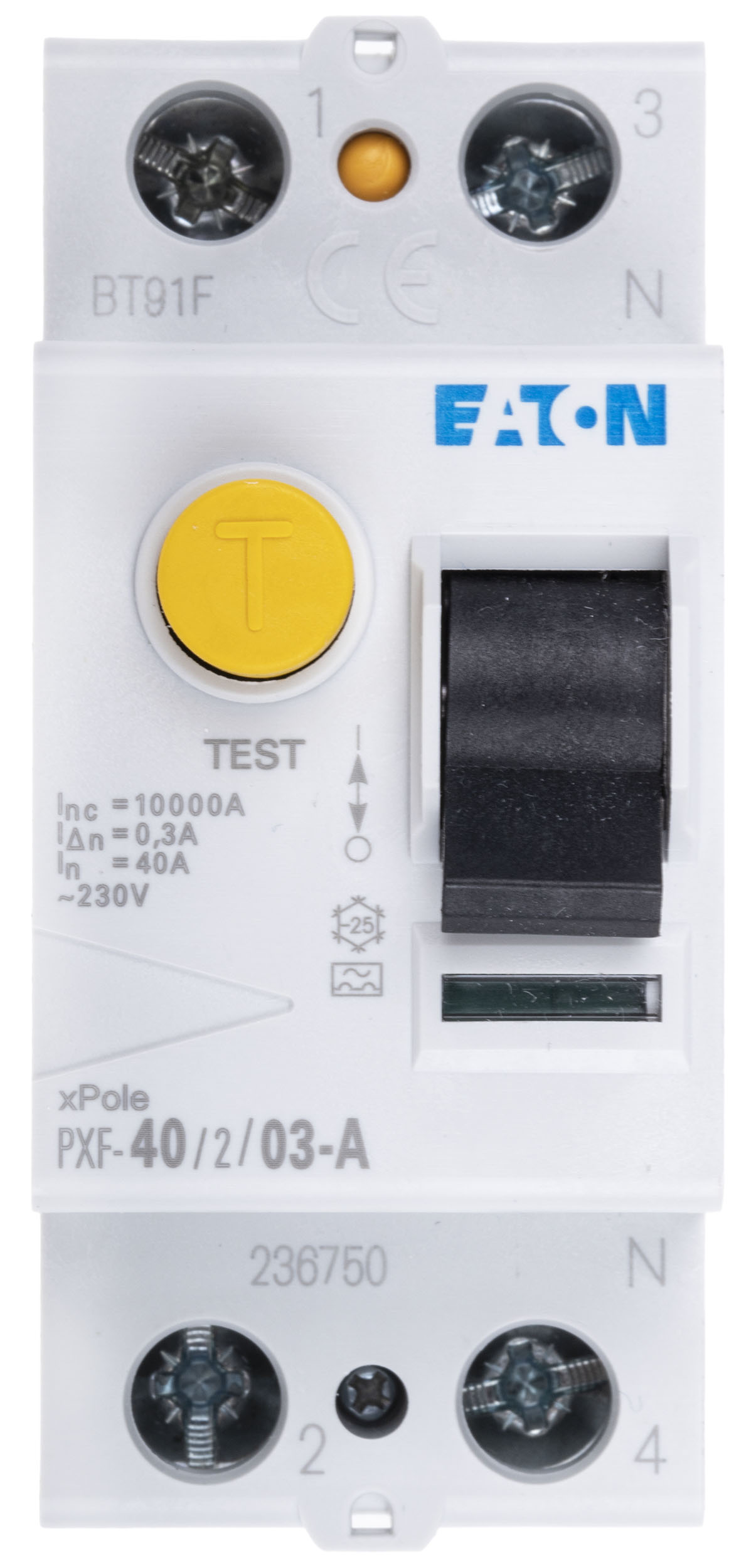 Eaton PXF-A RCCB, 40A, 1+N Pole, 300mA, Type A