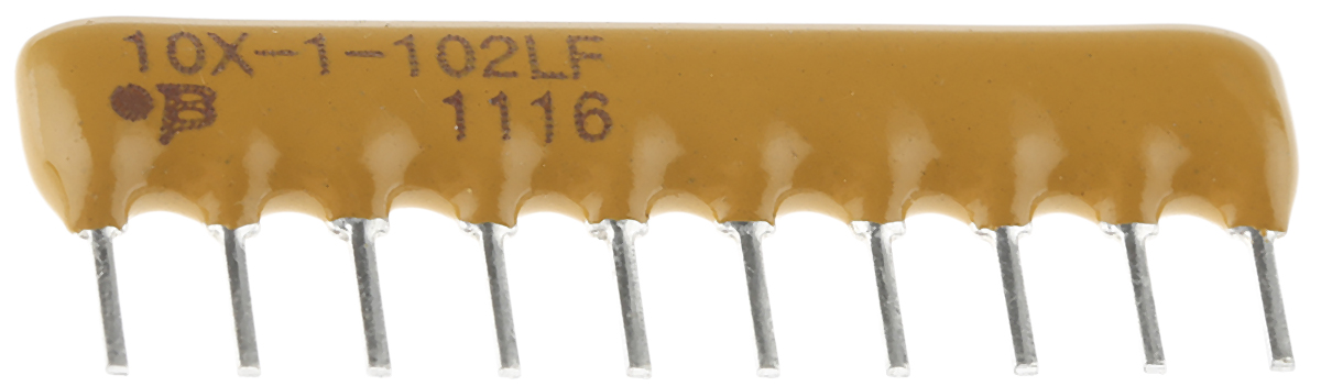 Bourns, 4600X 1kΩ ±2% Bussed Resistor Array, 9 Resistors, 1.25W total, SIP, Through Hole