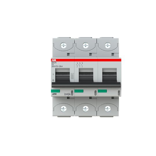 ABB S803N MCB, 3P, 6A Curve C, 690V AC, 36 kA Breaking Capacity