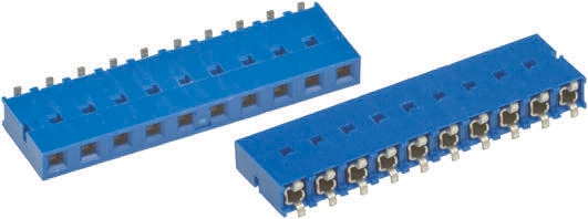 Amphenol Communications Solutions Straight Surface Mount PCB Socket, 10-Contact, 1-Row, 2.54mm Pitch, Solder Termination