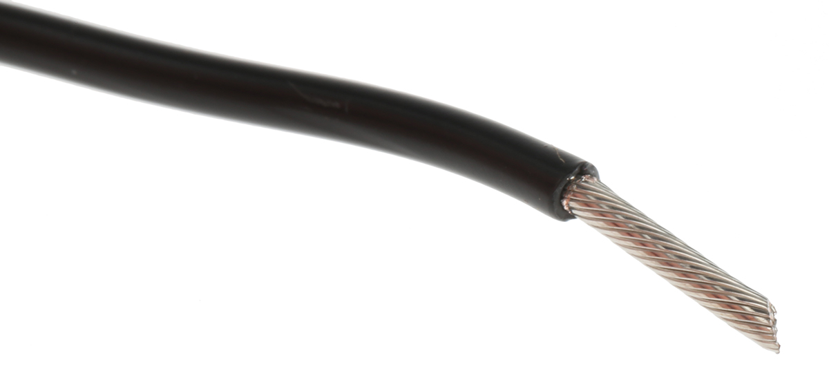 Alpha Wire Premium Series Black 1.3 mm² Hook Up Wire, 16 AWG, 26/0.25 mm, 30m, PVC Insulation, 3057 BK005