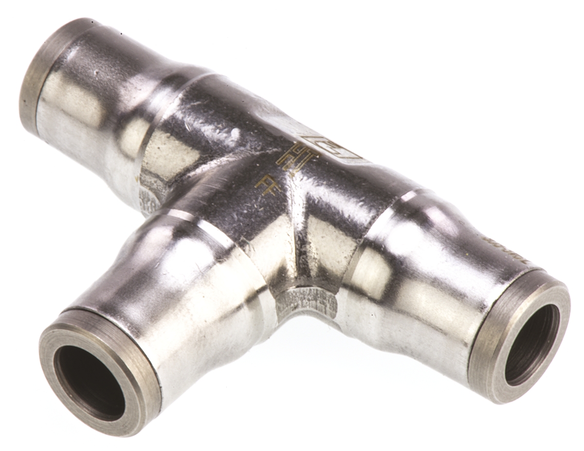 Legris LF3800 Series Tee Tube-to-Tube Adaptor Push In 6 mm, Push In 6 mm to Push In 6 mm, Tube-to-Tube Connection Style