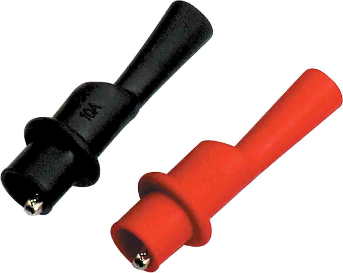 RS PRO Crocodile Clip, Nickel-Plated Steel Contact, 10A, Black/Red