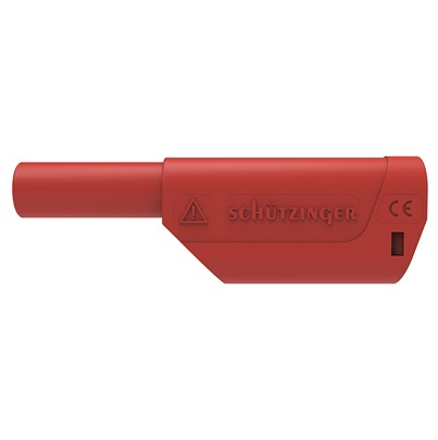 Schutzinger Red Male Banana Connector, 4 mm Connector, Solder Termination, 32A, 1kV, Nickel Plating