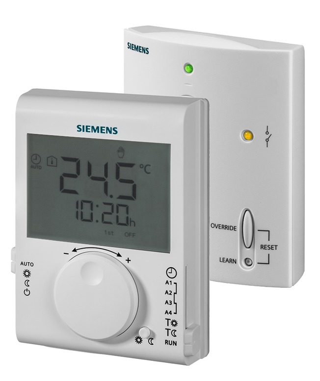 Siemens RDJ Wall Mount Thermostat, 90 x 120 x 26.9mm, 1 Output Relay, 3 V dc Supply Voltage PID Controller