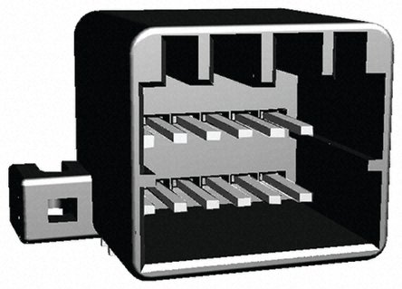 TE Connectivity MULTILOCK 040 II Series Right Angle Through Hole Mount PCB Socket, 12-Contact, 2-Row, 2.5mm Pitch,