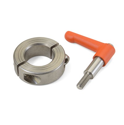 Ruland Shaft Collar, Two Piece, Clamp, Bore 19mm, OD 40mm, W 15mm, 303 Stainless Steel