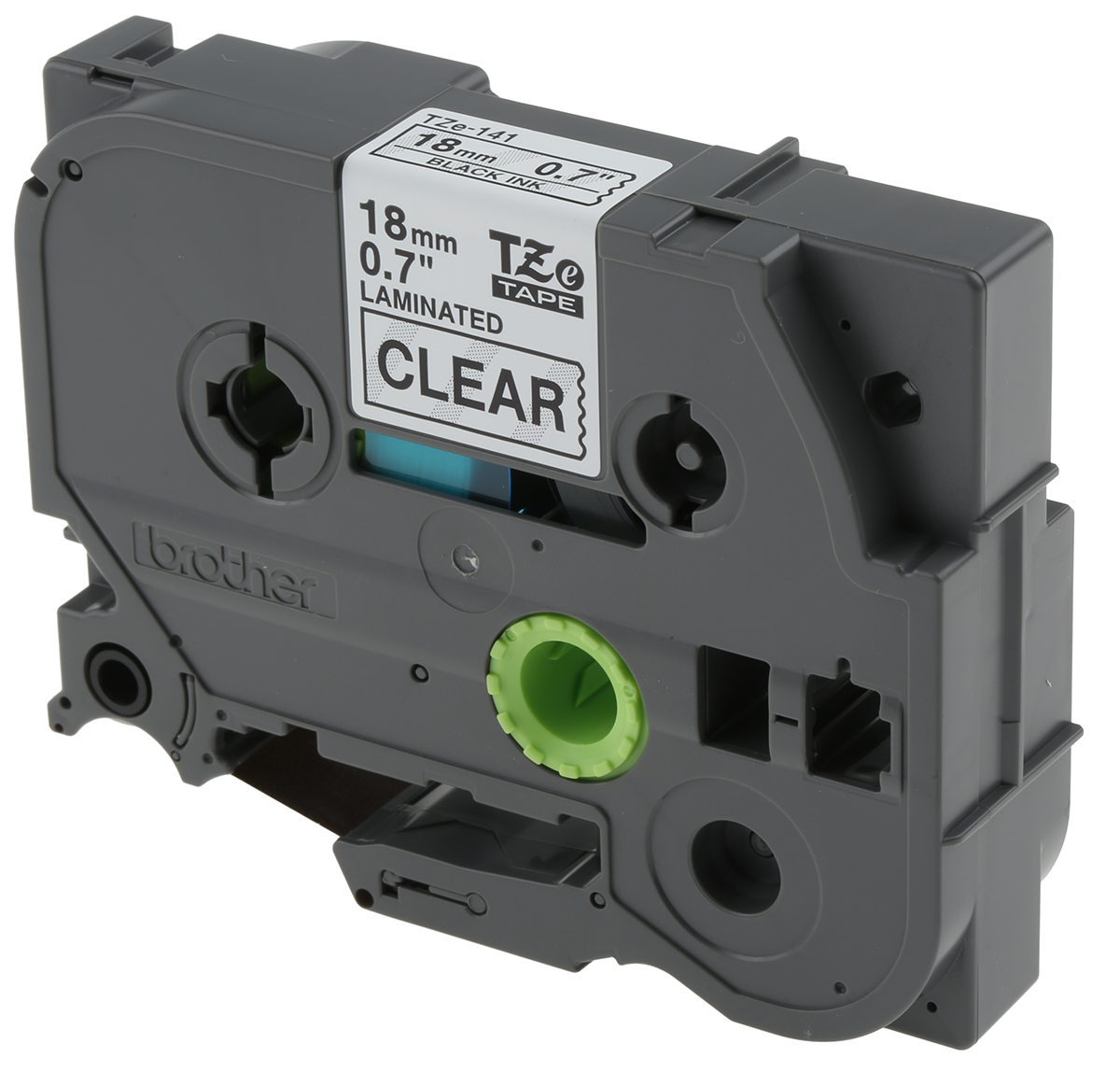 Brother Black on Clear Label Printer Tape, 8 m Length, 18 mm Width