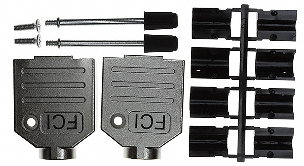 Amphenol Communications Solutions 8655MH Series Die Cast Zinc D Sub Backshell, 9 Way, Strain Relief