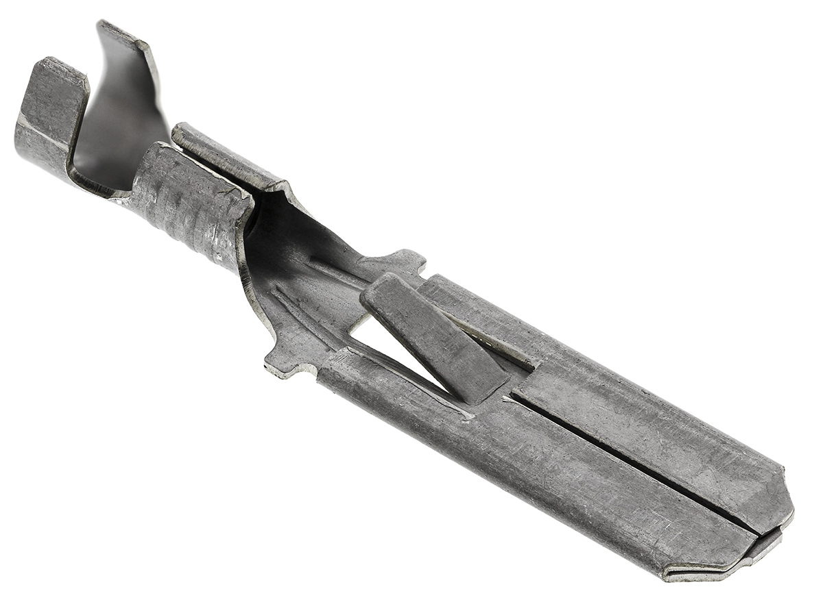 TE Connectivity FASTIN-FASTON .250 Uninsulated Male Spade Connector, Tab, 6.35 x 0.81mm Tab Size, 0.8mm² to 2mm²