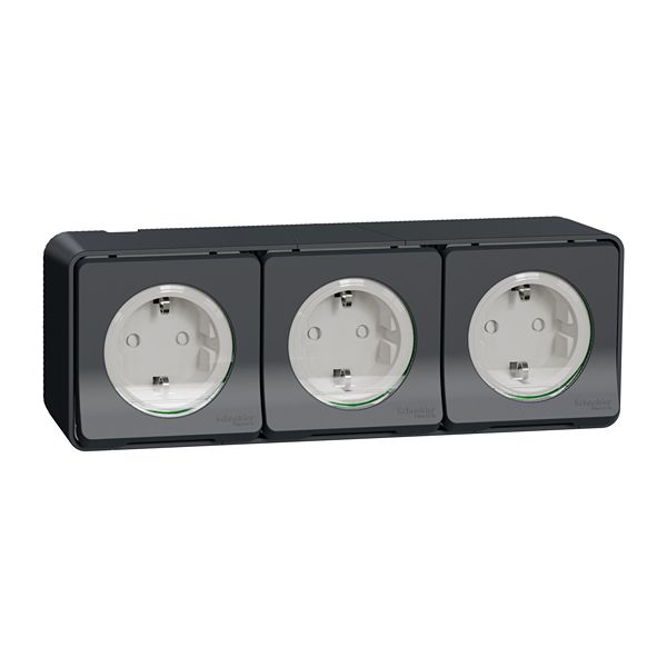 Schneider Electric Mureva Styl Anthracite Plug Socket, 2 Poles, 16A, Schuko